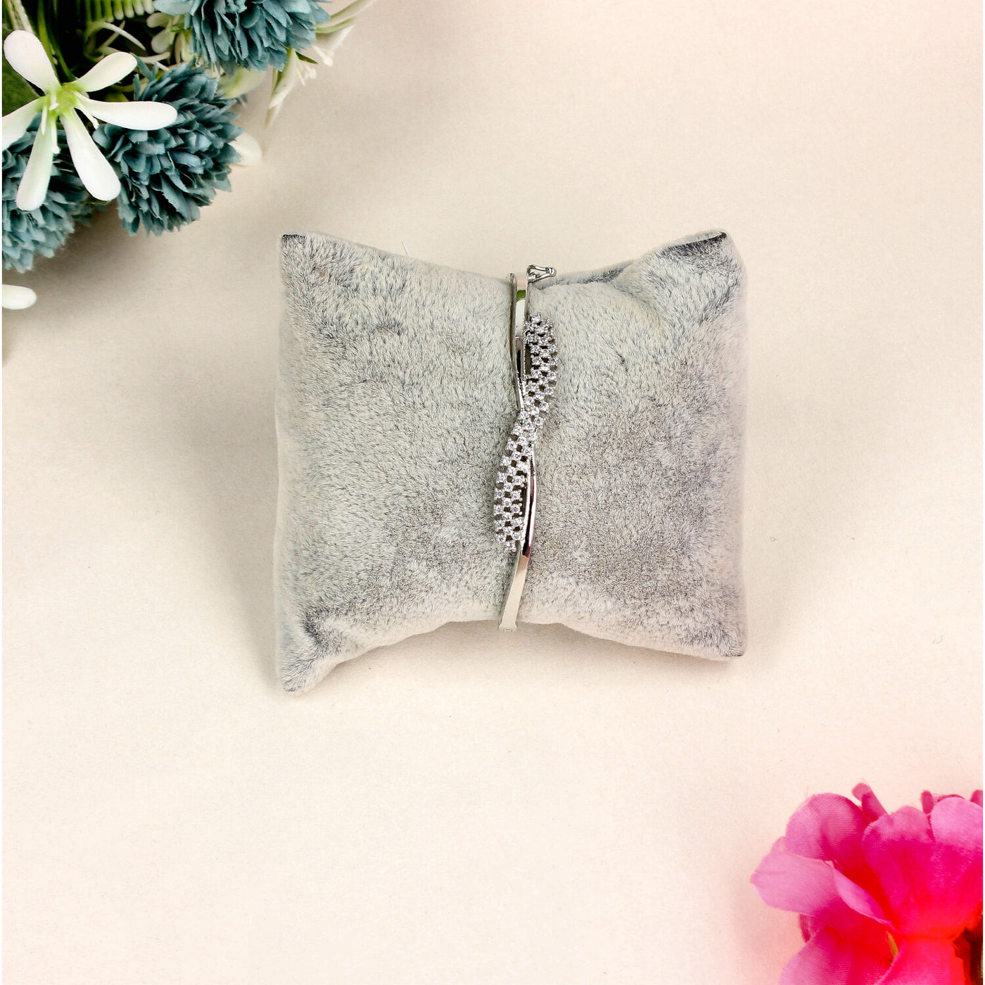 Silver Wave Diamond Bracelet - SIA451406