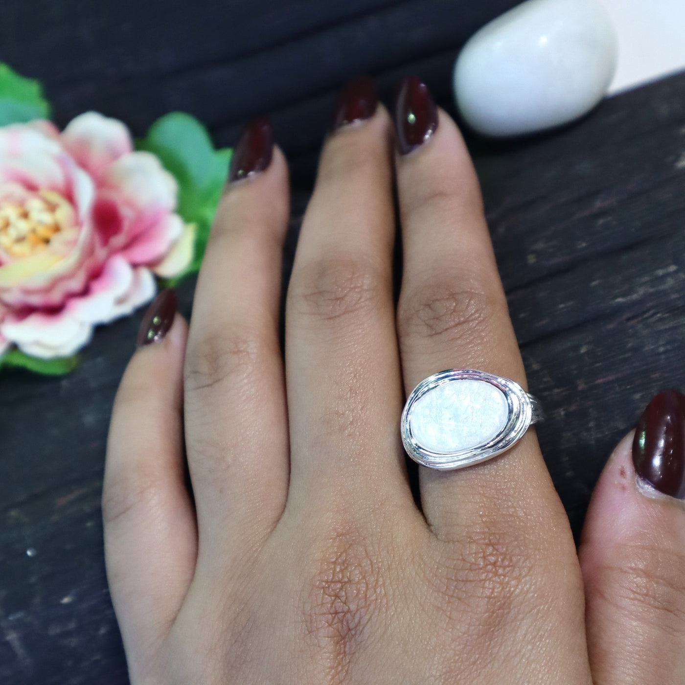 White Stone Cocktail Ring - SIA451466