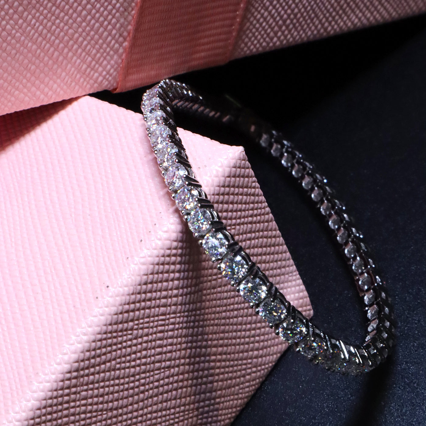 Silver Round CZ Tennis Bracelet - SIA453269