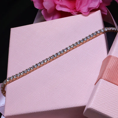 Gold-Plated Crystal Tennis Bracelet - SIA453374
