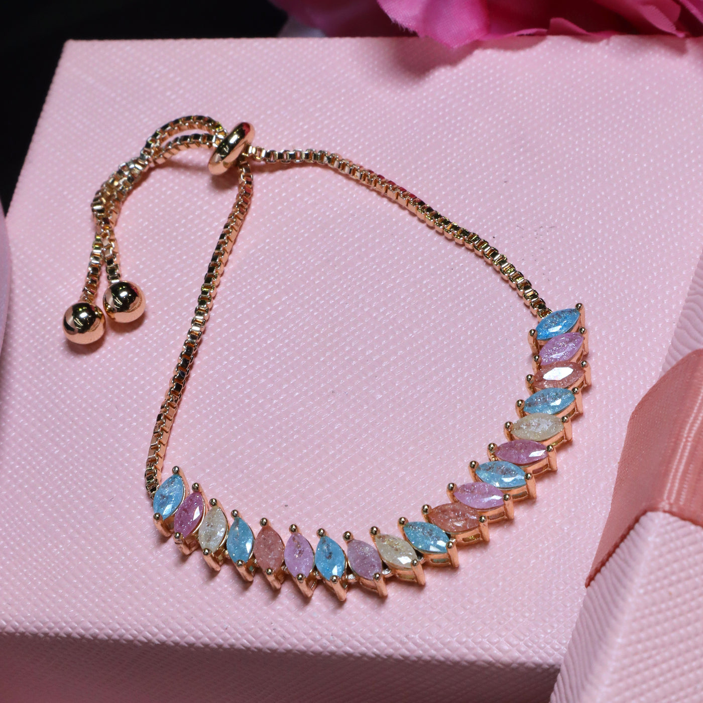 Multicolored Marquise Stone Bracelet - SIA453393