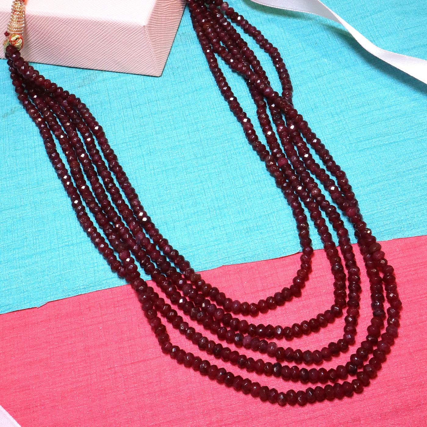 Deep Maroon Multi-Strand Bead Mala - SIA453770 _A