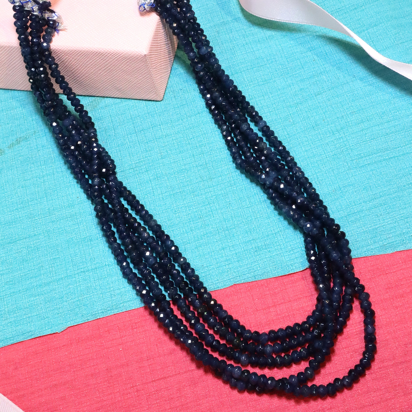 Dark Sapphire Tone Multi-Strand Beaded Mala - SIA453770 _B