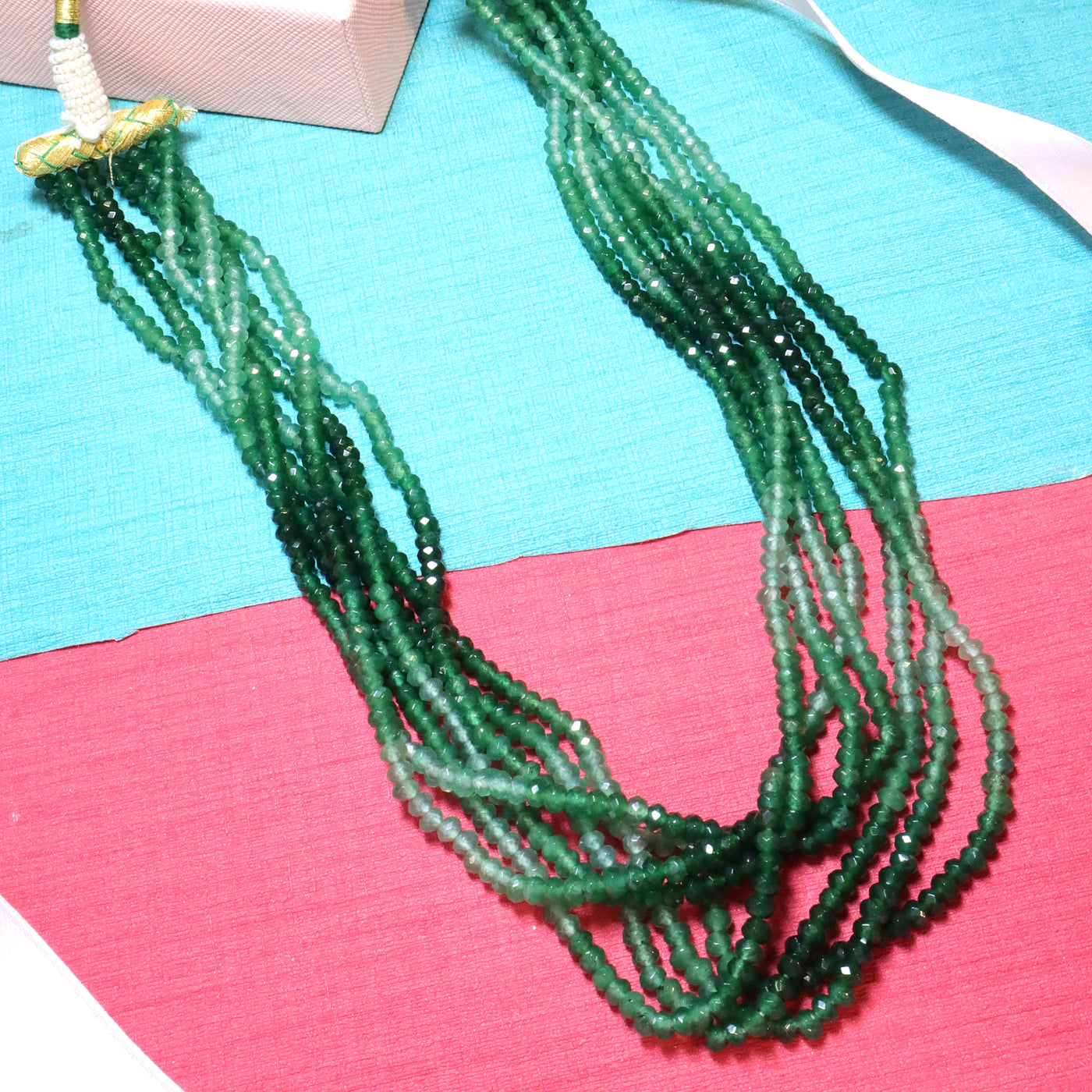 Green Tone Multi-Strand Beaded Mala - SIA453770 _C