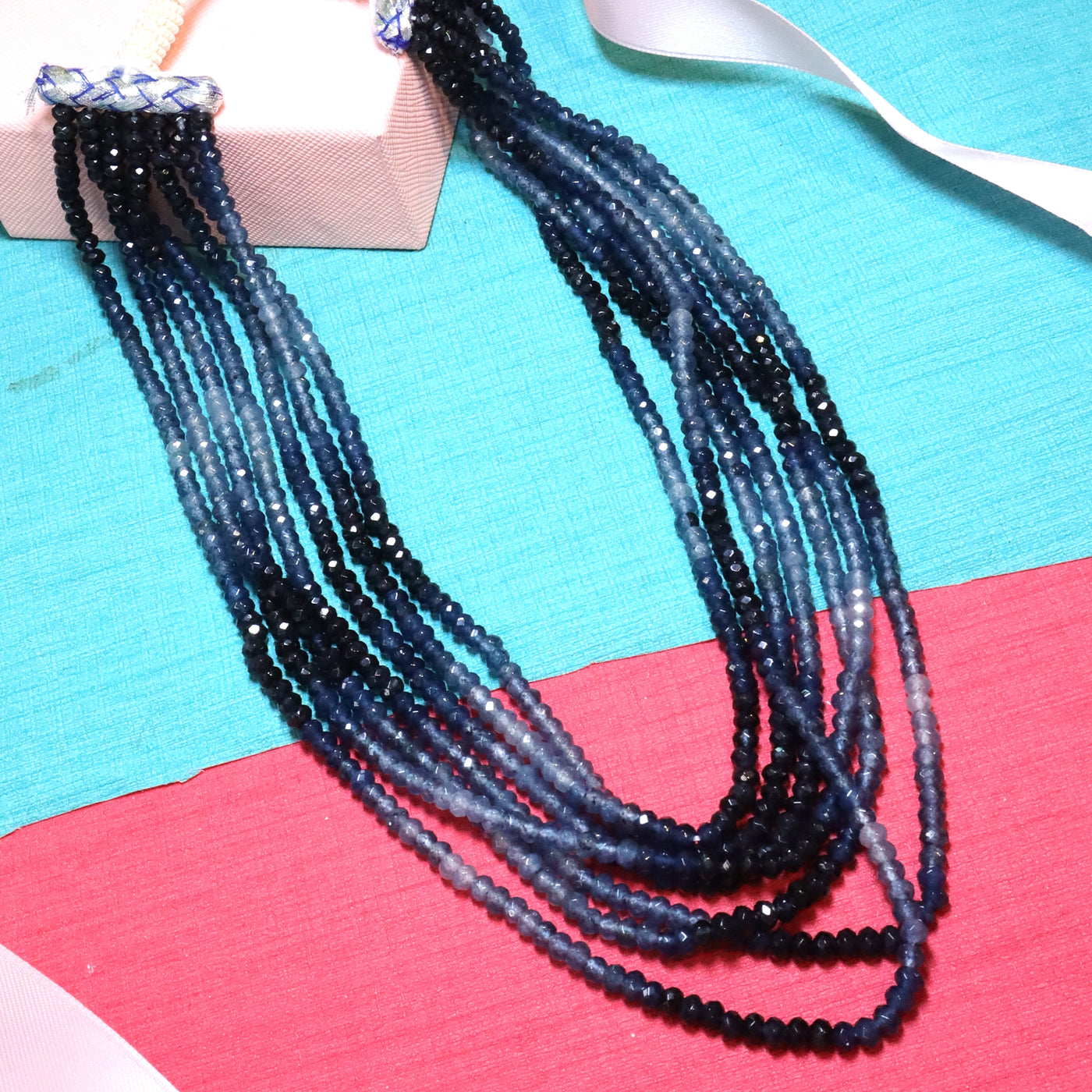 Layered Blue-to-Black Statement Beaded Mala - SIA453770 _D