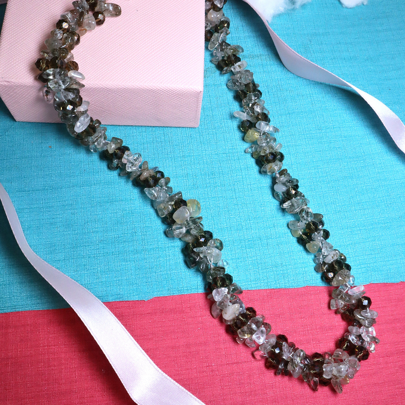 Green Smoky & Clear Chip Necklace - SIA453771 _B