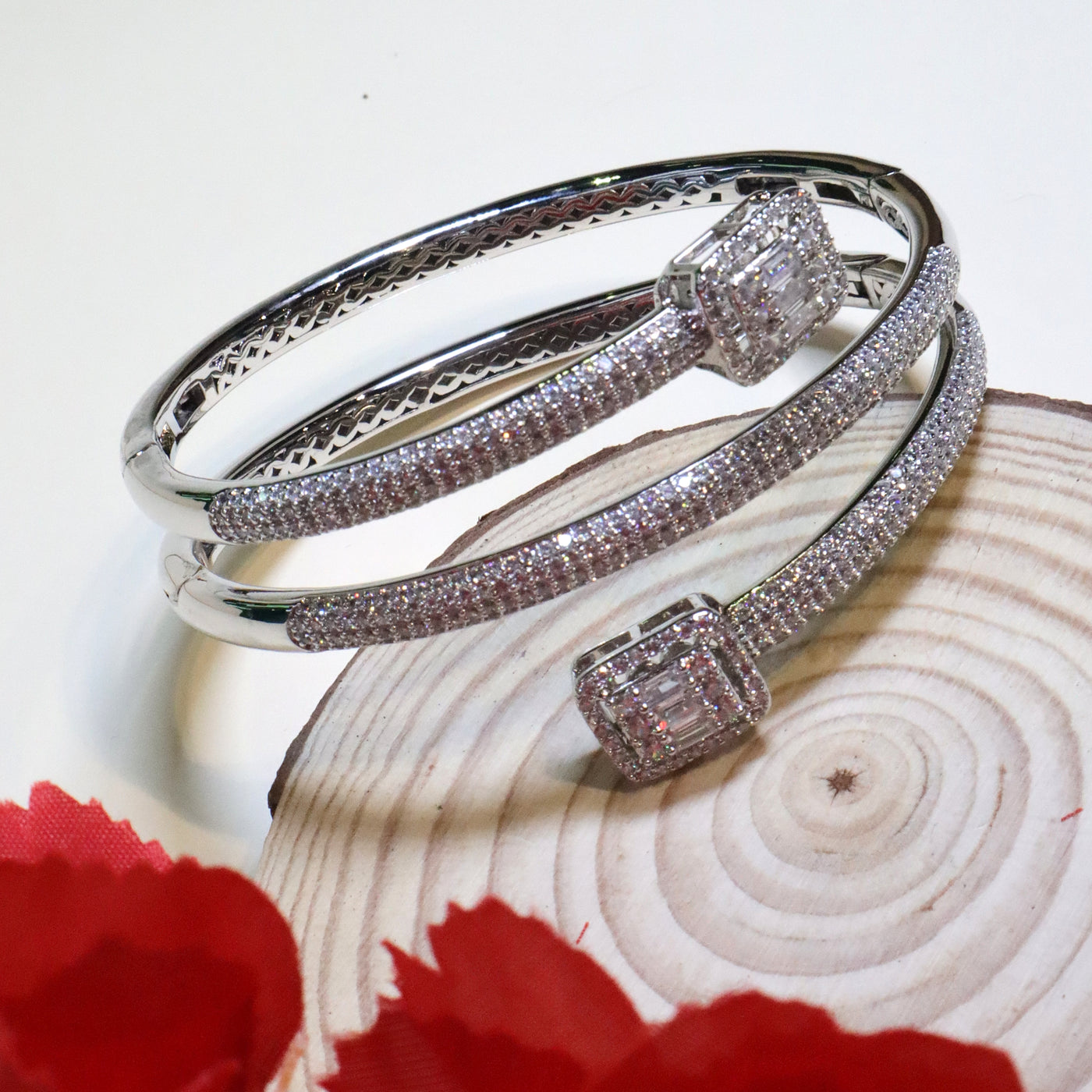 Silver-Tone Double Wrap Bracelet - SIA455120