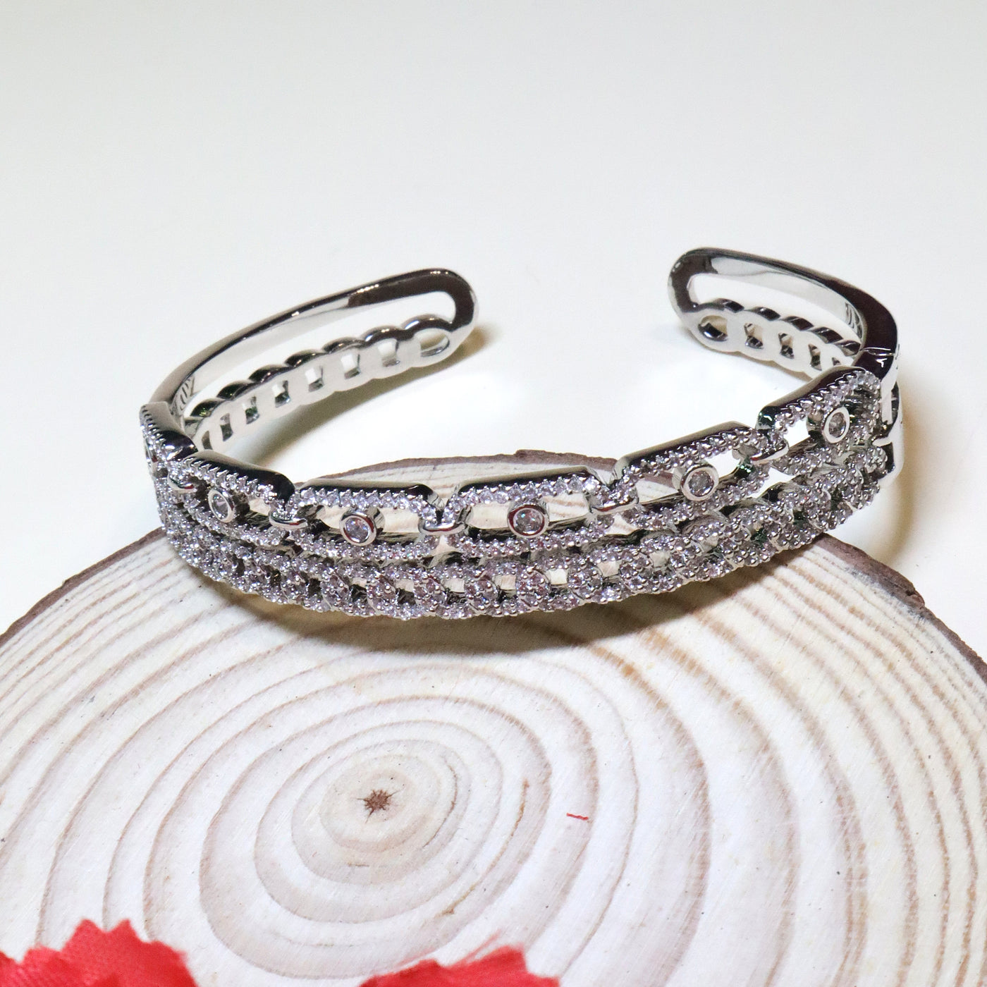 Multi-Row Crystal Open Bracelet - SIA455128