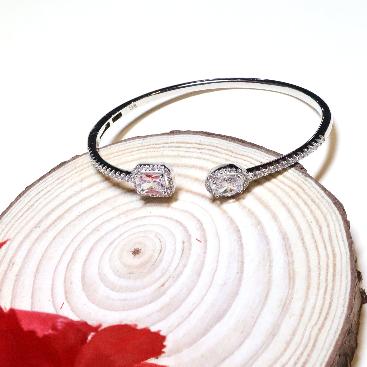 Square & Round Crystal Open Cuff Bracelet - SIA455147