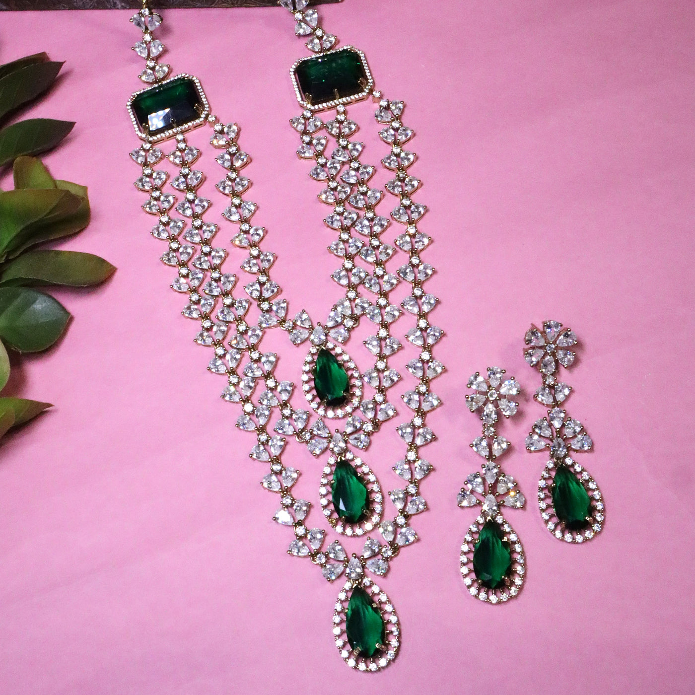 Showcase of Multi-Strand and Choker Style Polki/AD Jewelry Sets - SIA456153