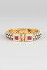 Gold-Plated Pink Stone Open Cuff Kada Bracelet - VB023