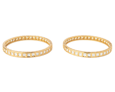 Vivinia By Vidhi Mehra Gold Plated Womens Kundan, Polki Pair of bangles - VB049