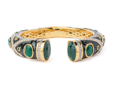 Vivinia By Vidhi Mehra Florence Gold Plated Green Womens Kada - VB551