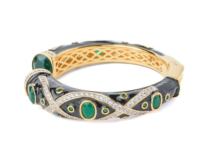 Vivinia By Vidhi Mehra Florence Gold Plated Green Womens Kada - VB551