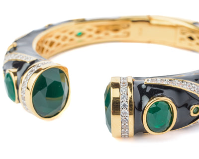 Vivinia By Vidhi Mehra Florence Gold Plated Green Womens Kada - VB551