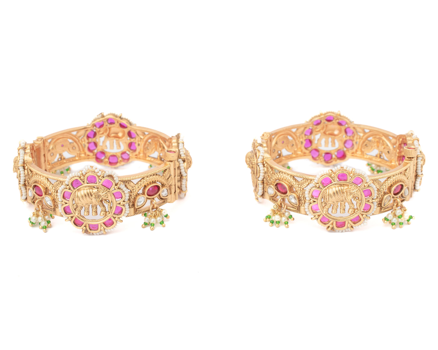 vivinia BY VIDHI MEHRA Ismarrah 2.0 Gold Plated Temple Bangles ( Set of 2 ) - VB733