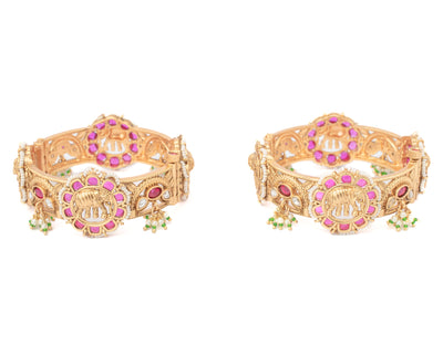 vivinia BY VIDHI MEHRA Ismarrah 2.0 Gold Plated Temple Bangles ( Set of 2 ) - VB733