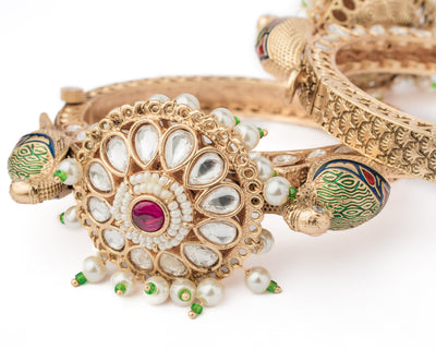 vivinia BY VIDHI MEHRA Ismarrah 2.0 Gold Plated Kundan/Polki Bangles ( Set of 2 ) - VB736