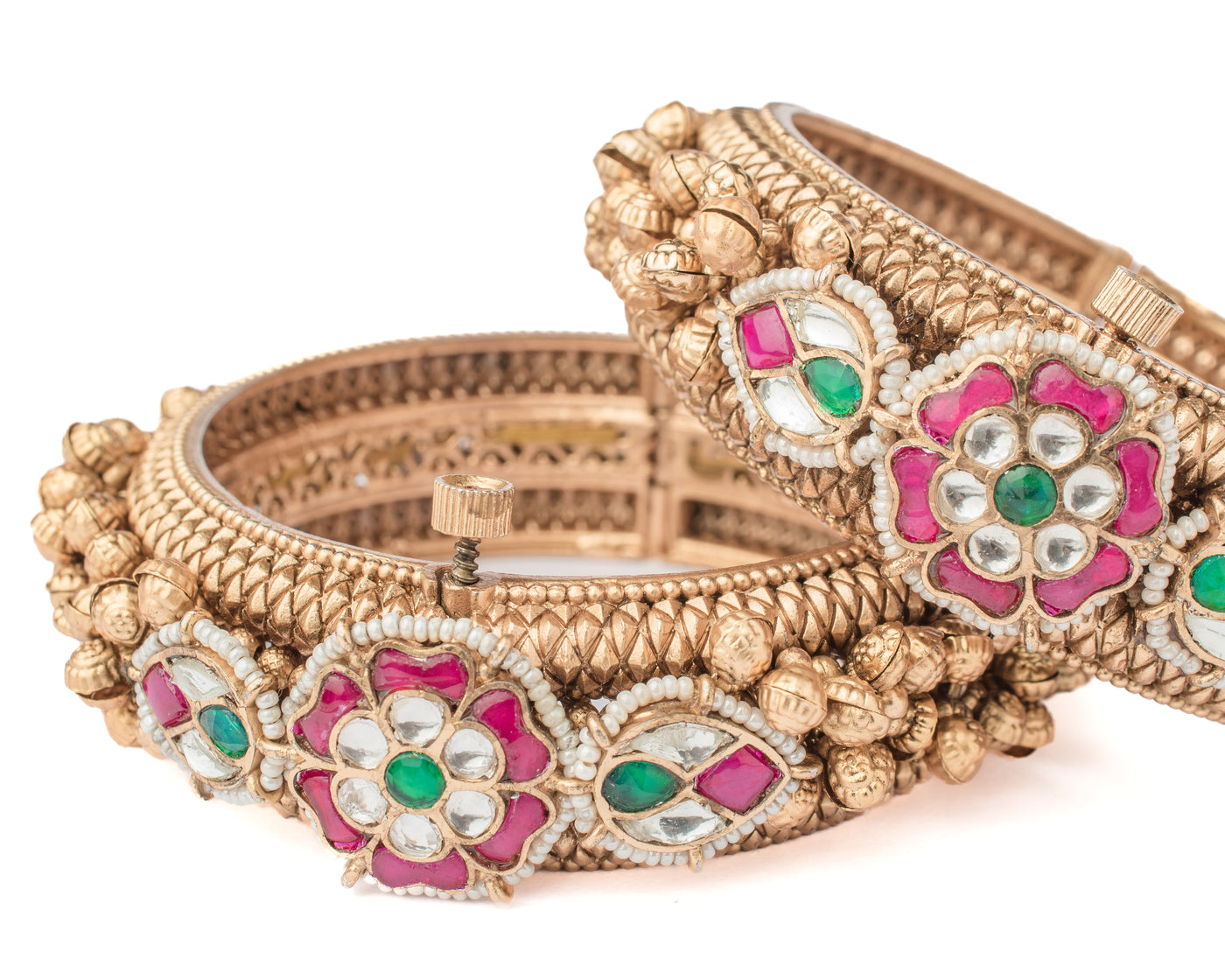 vivinia BY VIDHI MEHRA Ismarrah 2.0 Gold Plated Synthetic Stone Bangles ( Set of 2 ) - VB738