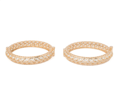 vivinia BY VIDHI MEHRA Ismarrah 2.0 Gold Plated Kundan/Polki Bangles ( Set of 2 ) - VB739