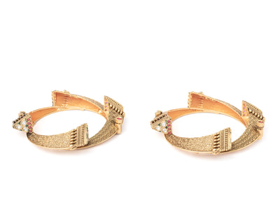 vivinia BY VIDHI MEHRA Ismarrah 2.0 Gold Plated Temple Bangles ( Set of 2 ) - VB740