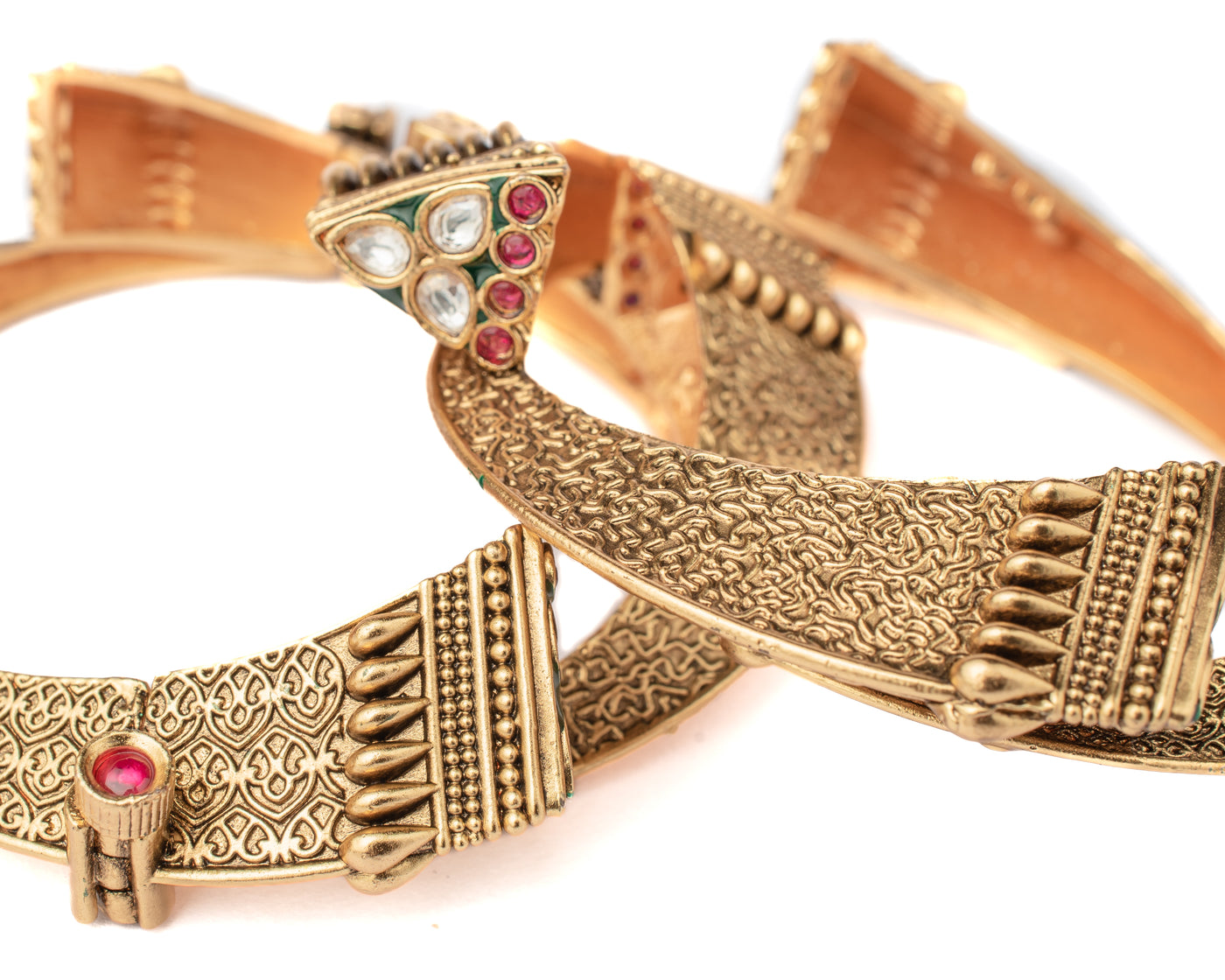 vivinia BY VIDHI MEHRA Ismarrah 2.0 Gold Plated Temple Bangles ( Set of 2 ) - VB740