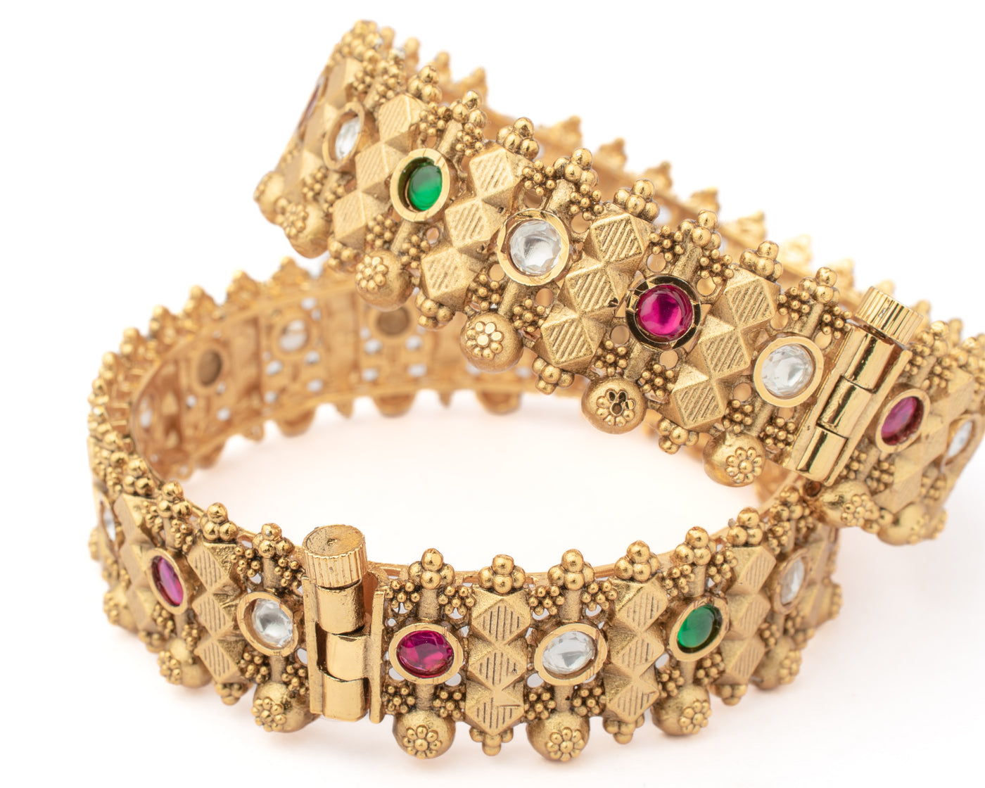 vivinia BY VIDHI MEHRA Ismarrah 2.0 Gold Plated Temple Bangles ( Set of 2 ) - VB742