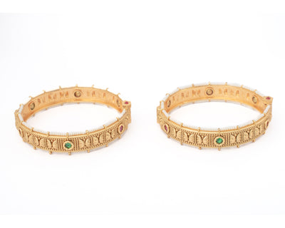 vivinia BY VIDHI MEHRA Ismarrah 2.0 Gold Plated Beads/Synthetic Stone Bangles ( Set of 2 ) - VB745