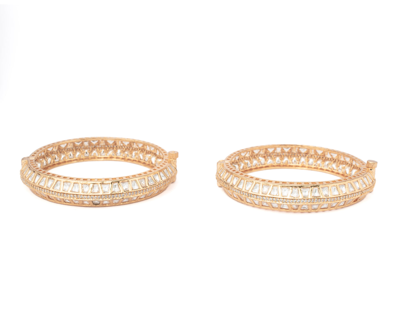 vivinia BY VIDHI MEHRA Ismarrah 2.0 Gold Plated Kundan/Polki Bangles ( Set of 2 ) - VB746