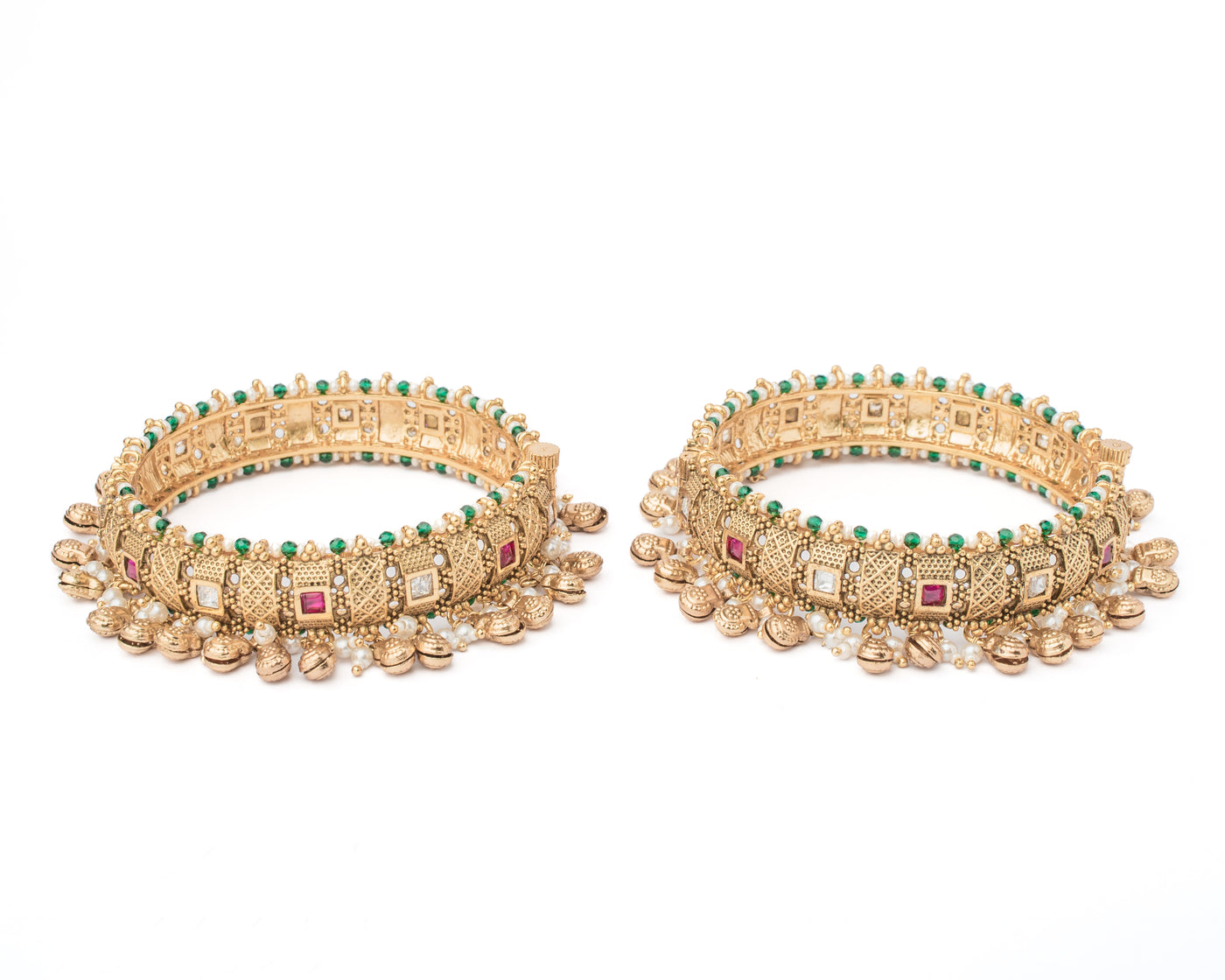 vivinia BY VIDHI MEHRA Ismarrah 2.0 Gold Plated Temple Bangles ( Set of 2 ) - VB750