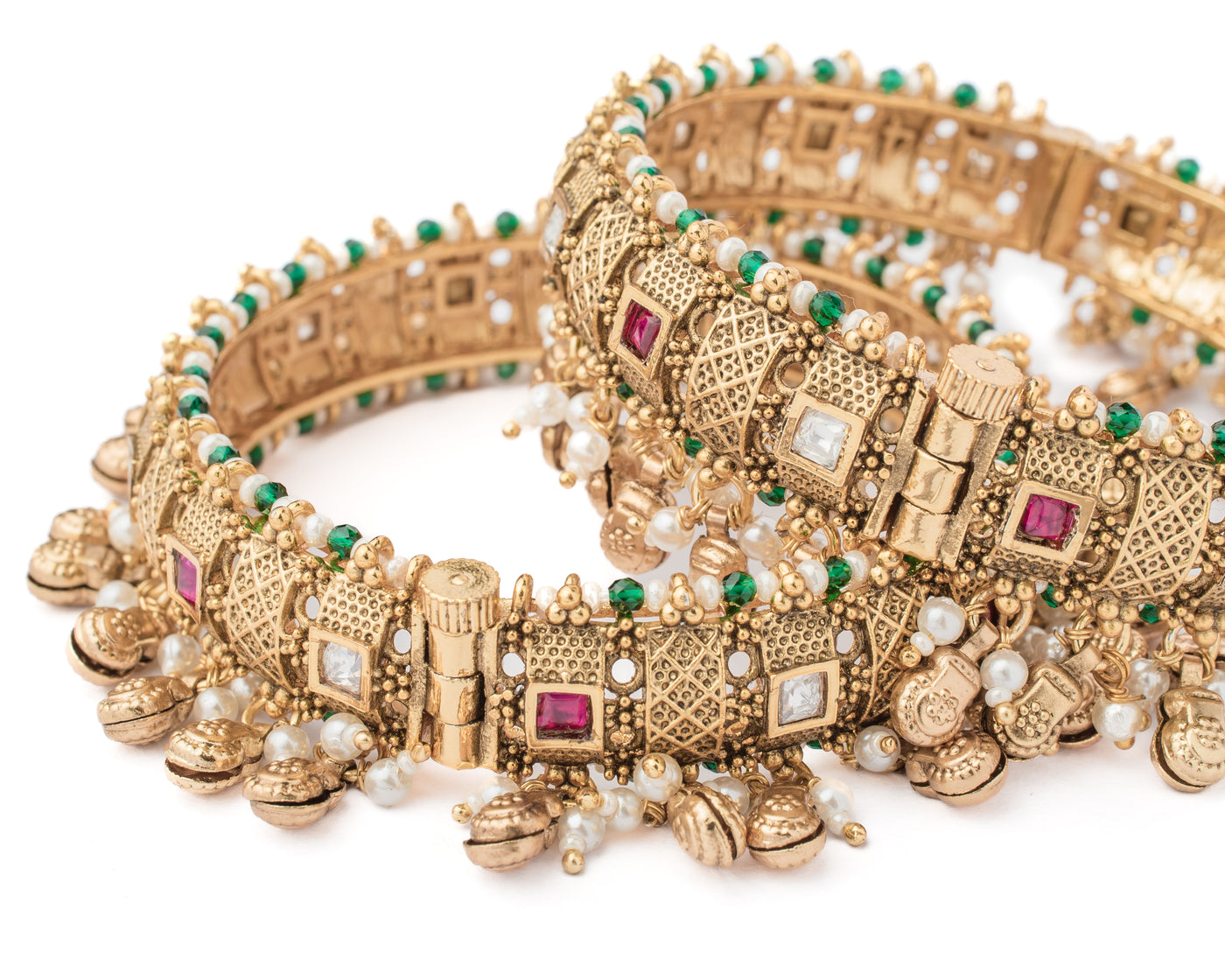 vivinia BY VIDHI MEHRA Ismarrah 2.0 Gold Plated Temple Bangles ( Set of 2 ) - VB750