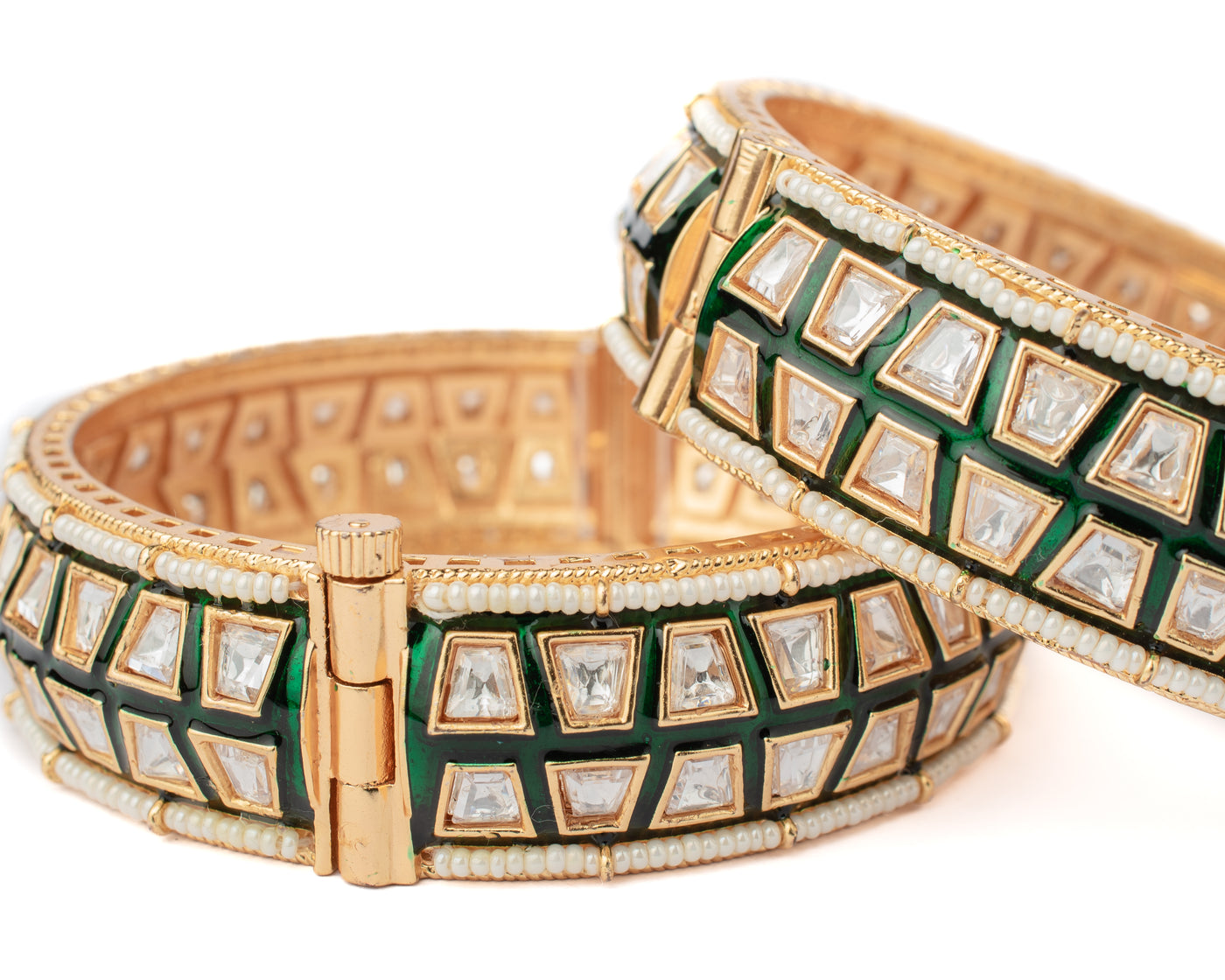 vivinia BY VIDHI MEHRA Ismarrah 2.0 Gold Plated Kundan/Polki Bangles ( Set of 2 ) - VB752