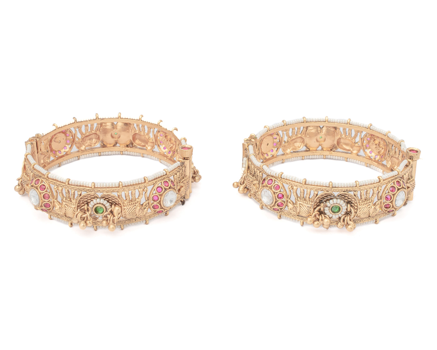 vivinia BY VIDHI MEHRA Ismarrah 2.0 Gold Plated Beads/Synthetic Stone Bangles ( Set of 2 ) - VB753