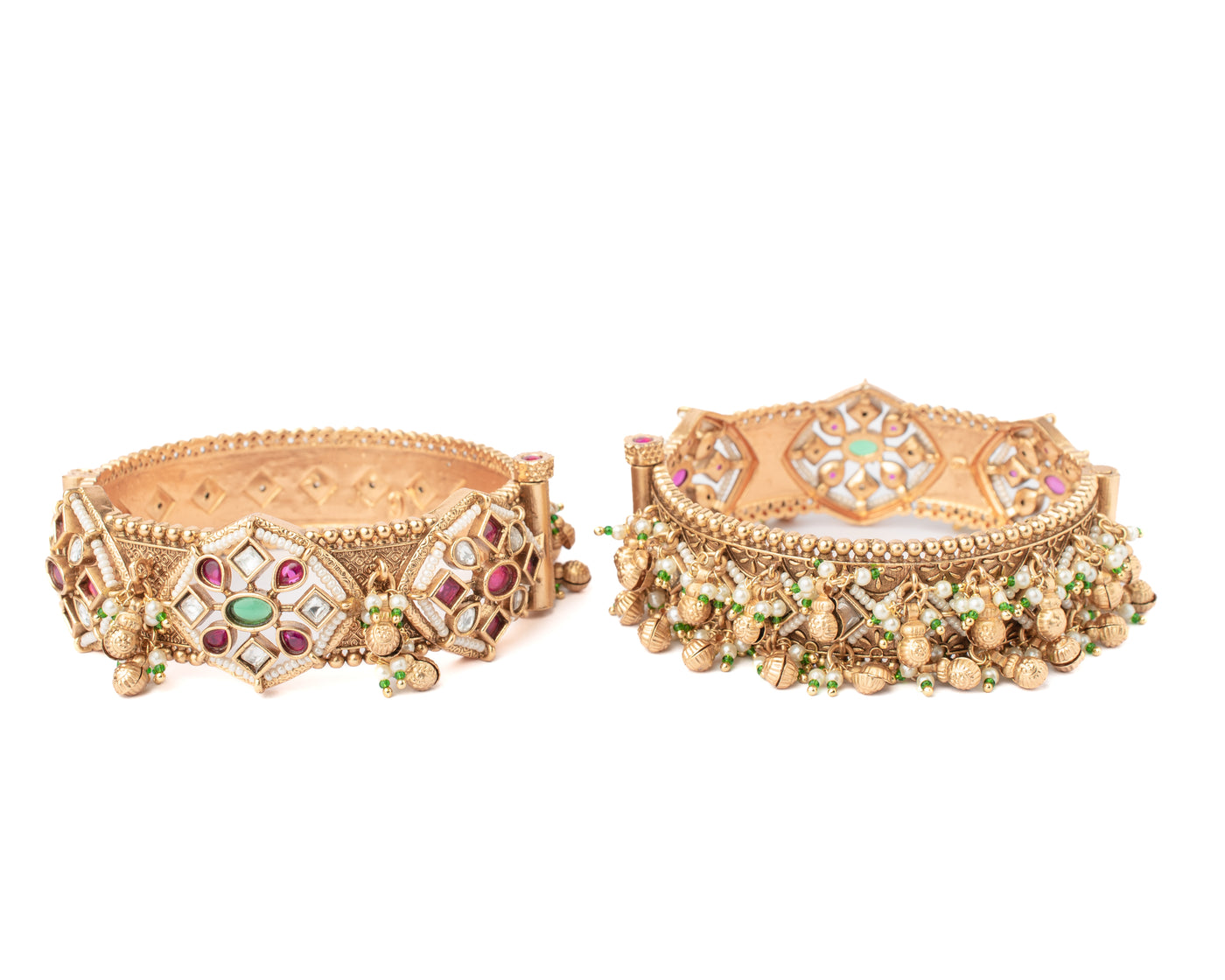 vivinia BY VIDHI MEHRA Ismarrah 2.0 Gold Plated Temple Bangles ( Set of 2 ) - VB754