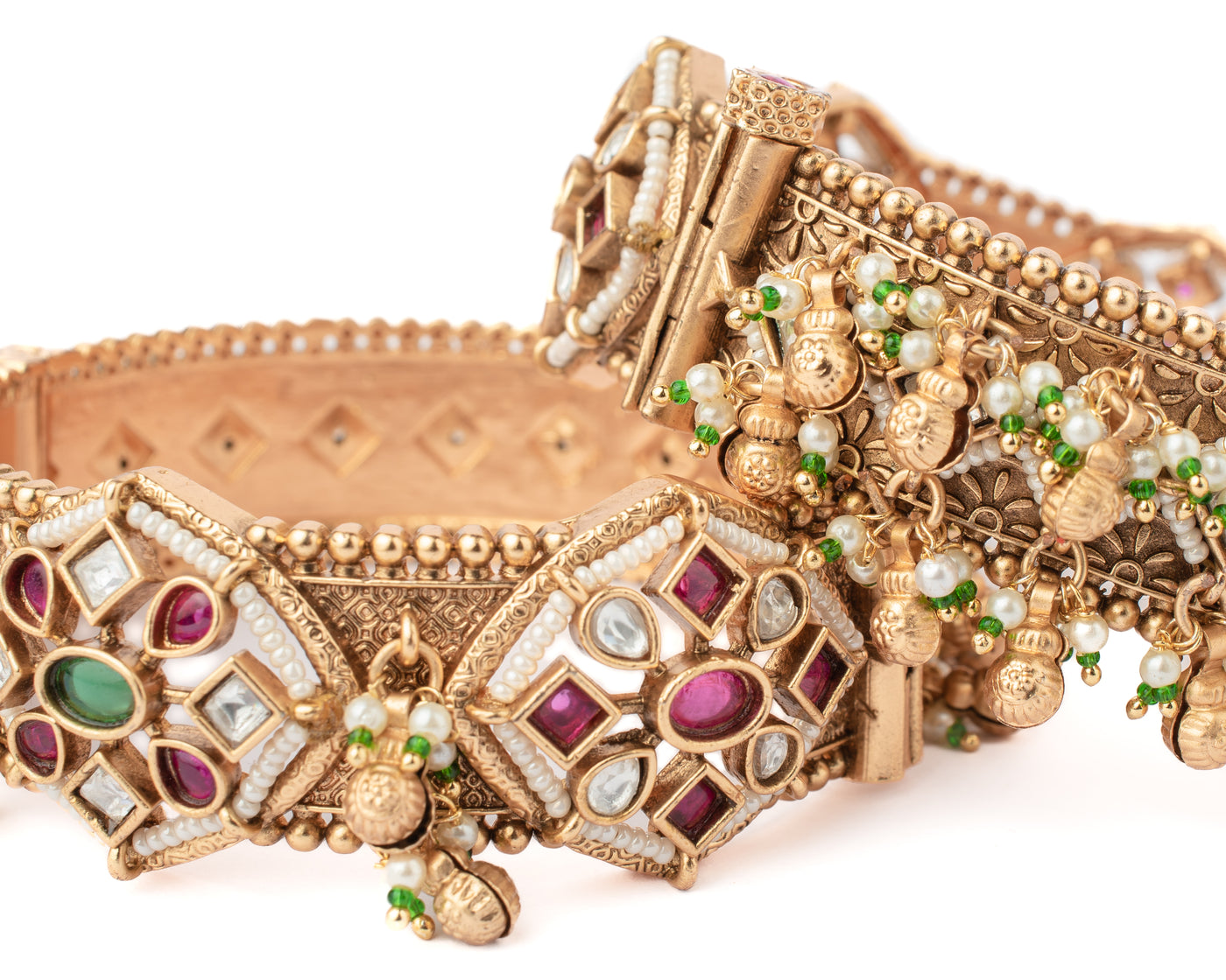 vivinia BY VIDHI MEHRA Ismarrah 2.0 Gold Plated Temple Bangles ( Set of 2 ) - VB754