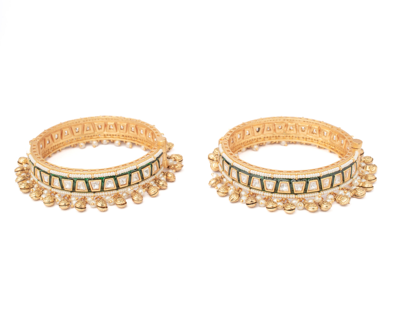 vivinia BY VIDHI MEHRA Ismarrah 2.0 Gold Plated Kundan/Polki Bangles ( Set of 2 ) - VB757