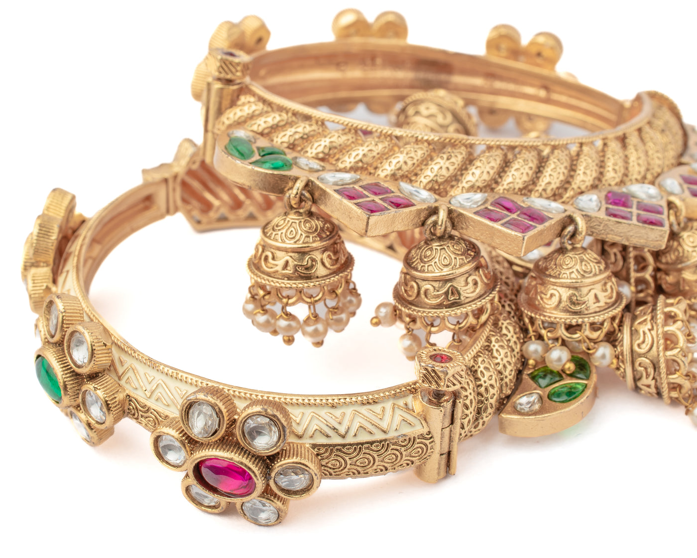 vivinia BY VIDHI MEHRA Ismarrah 2.0 Gold Plated Temple Bangles ( Set of 2 ) - VB758