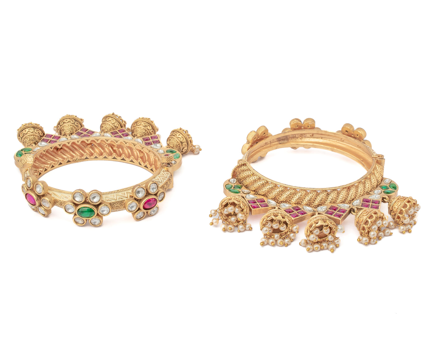 vivinia BY VIDHI MEHRA Ismarrah 2.0 Gold Plated Temple Bangles ( Set of 2 ) - VB758