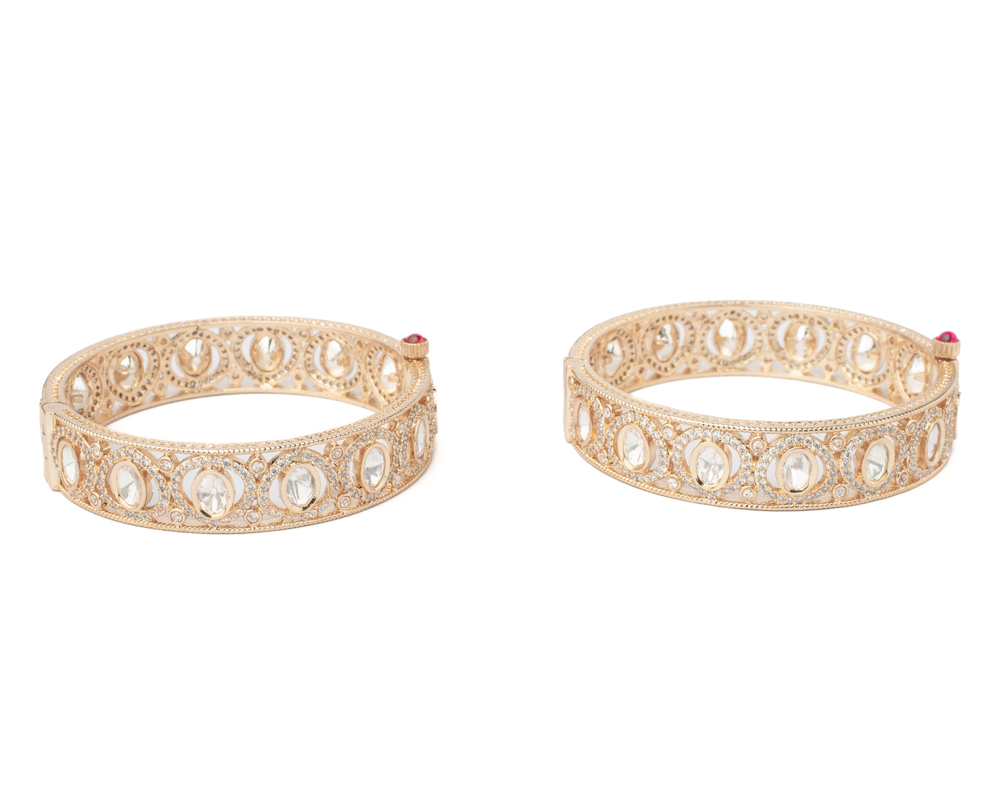 vivinia BY VIDHI MEHRA Ismarrah 2.0 Gold Plated Synthetic Stone Bangles ( Set of 2 ) - VB765