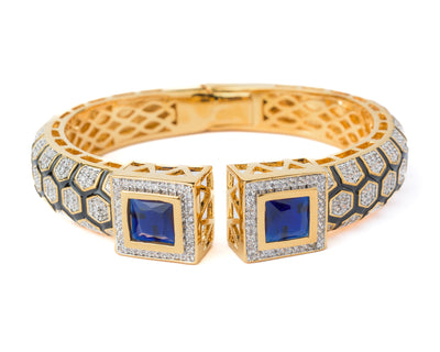 Vivinia By Vidhi Mehra Florence Gold Plated Blue Womens Kada - VB788
