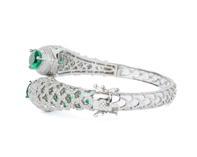 Vivinia By Vidhi Mehra Florence Silver Plated Green Womens Kada - VB794