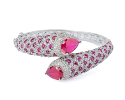 Vivinia By Vidhi Mehra Florence Silver Plated Pink Womens Kada - VB795