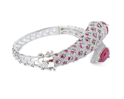 Vivinia By Vidhi Mehra Florence Silver Plated Pink Womens Kada - VB795