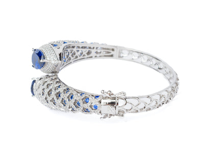 Vivinia By Vidhi Mehra Florence Silver Plated Blue Womens Kada - VB796