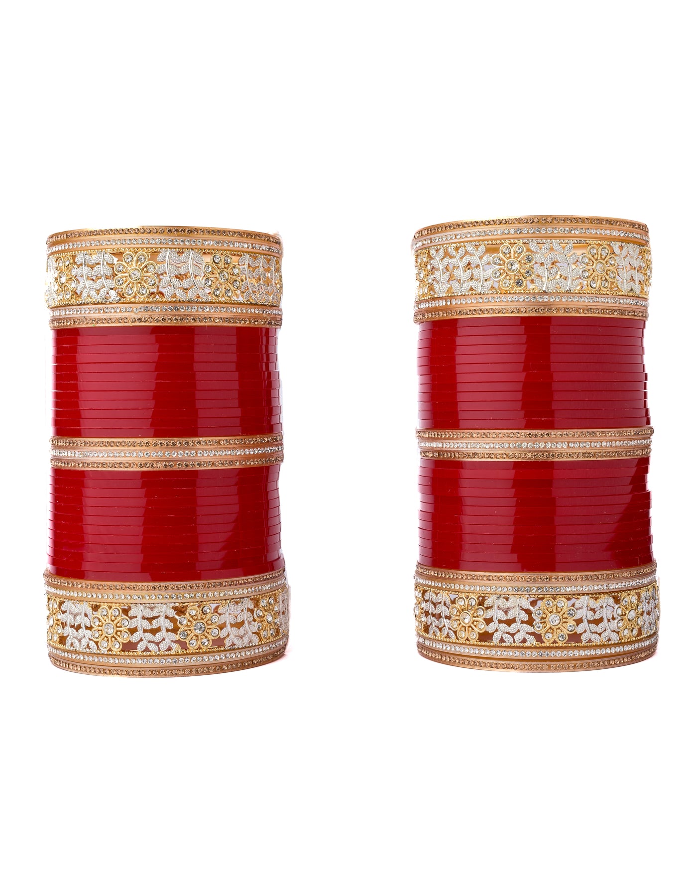 Vivinia By Vidhi Mehra Gold Plated Red Womens Pair of Chuda Set - VCH001