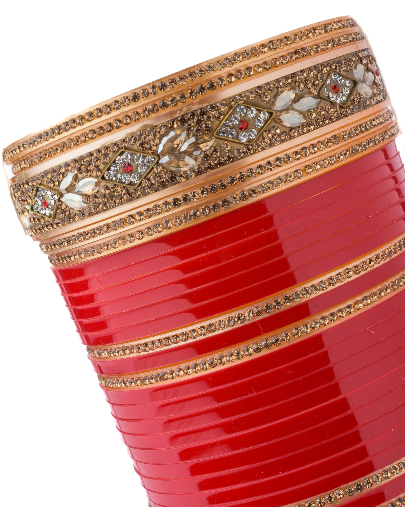 Vivinia By Vidhi Mehra Gold Plated Red Womens Pair of Chuda Set - VCH015