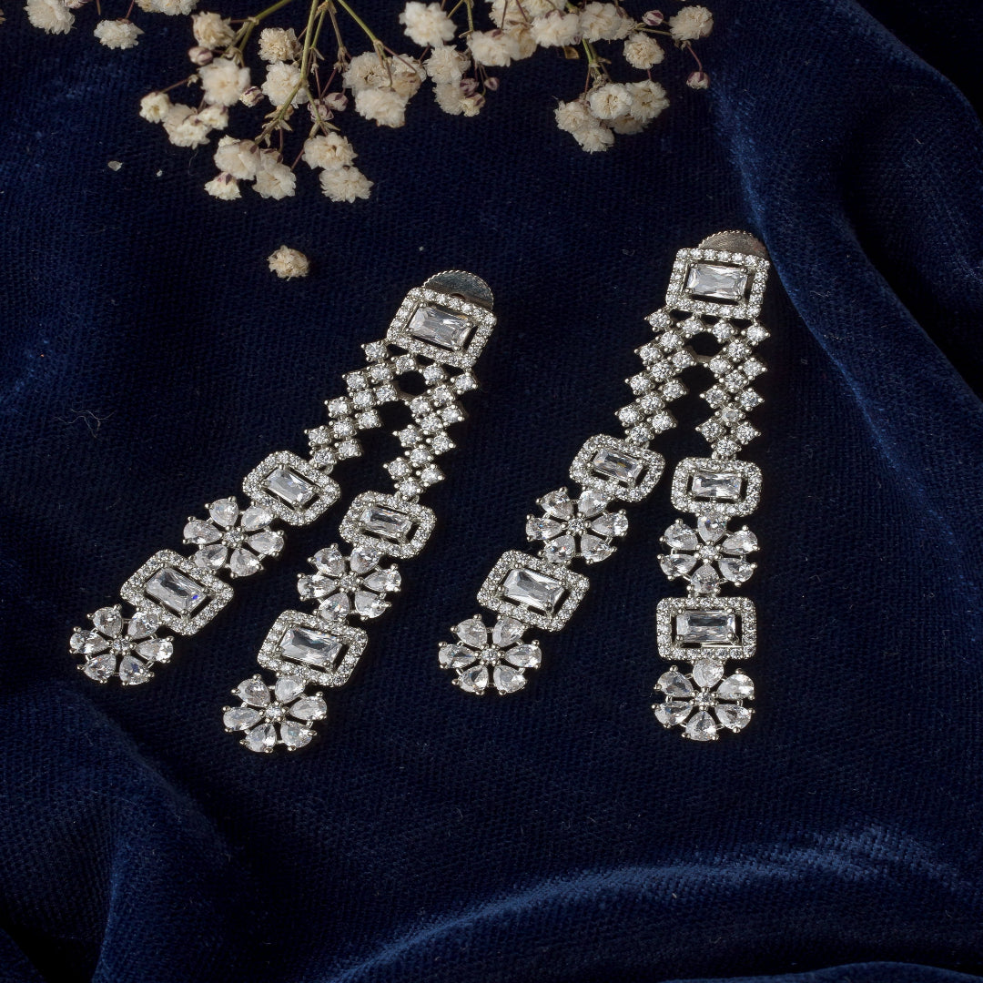 Vivinia By Vidhi Mehra Silver Plated Womens Pair of Chandbali Earrings - VE041