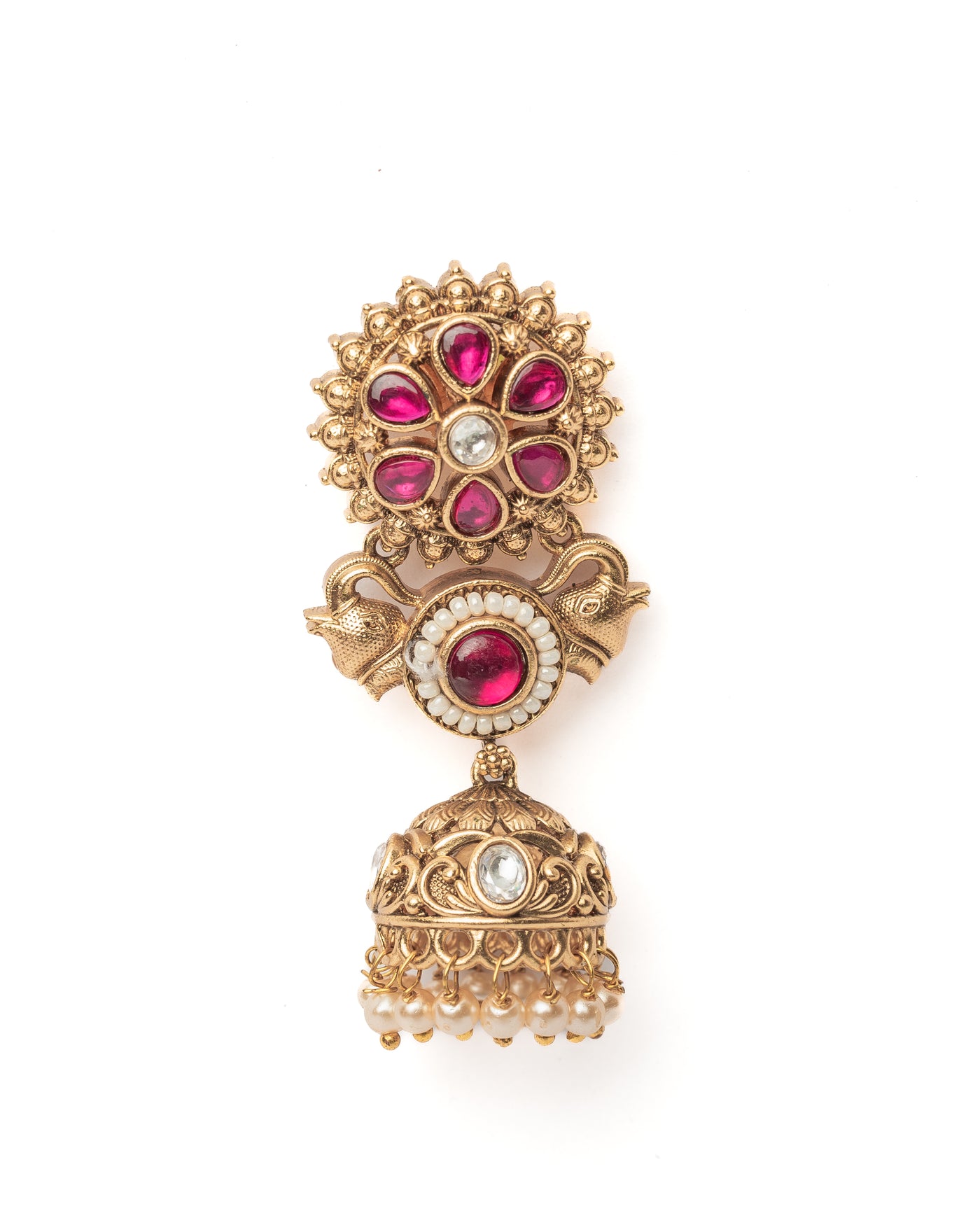 vivinia BY VIDHI MEHRA ISMAARH 2.0 Gold/Pink Womens Pair of Jhumka Earrings - VE1006