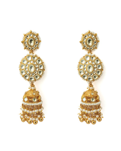 Vivinia By Vidhi Mehra Gold Plated Womens Kundan, Polki Pair of Earrings - VE1049