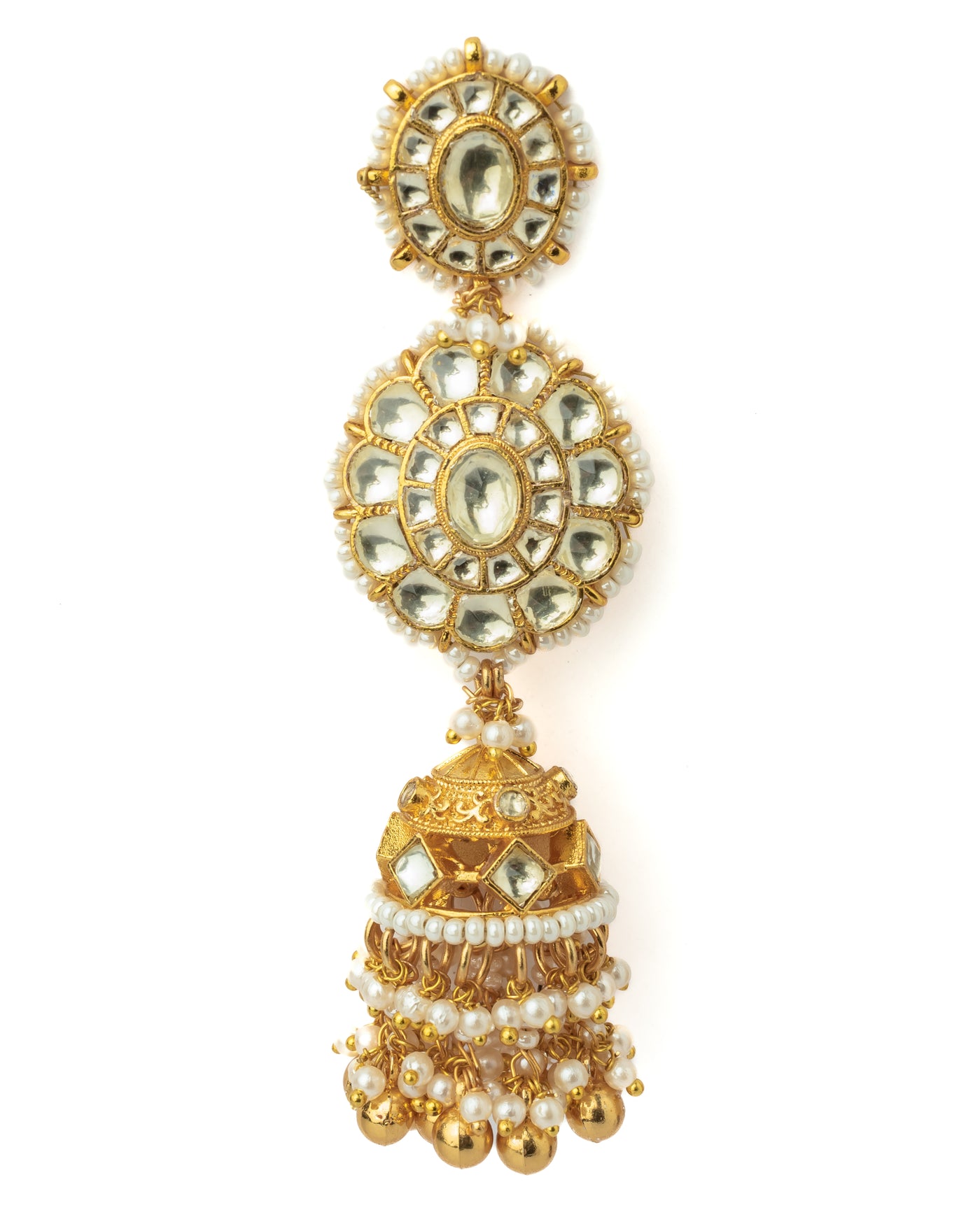Vivinia By Vidhi Mehra Gold Plated Womens Kundan, Polki Pair of Earrings - VE1049